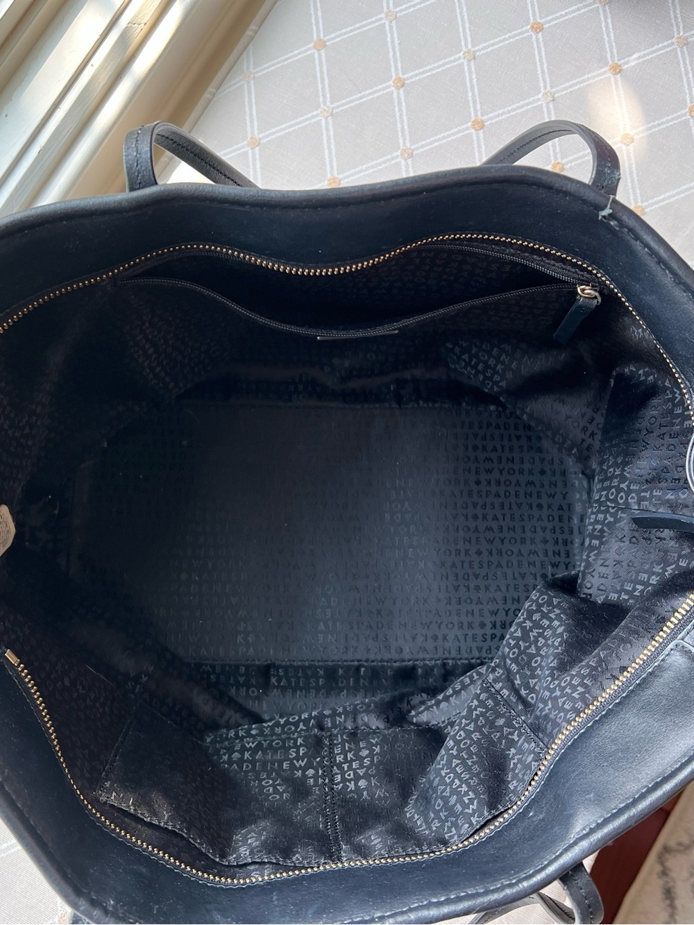 Kate Spade Black Embossed Spade & Heart Tote & Matching Wallet Set - Picture 5 of 8